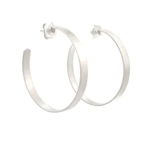 Hoops Maxi Rhodium Plated